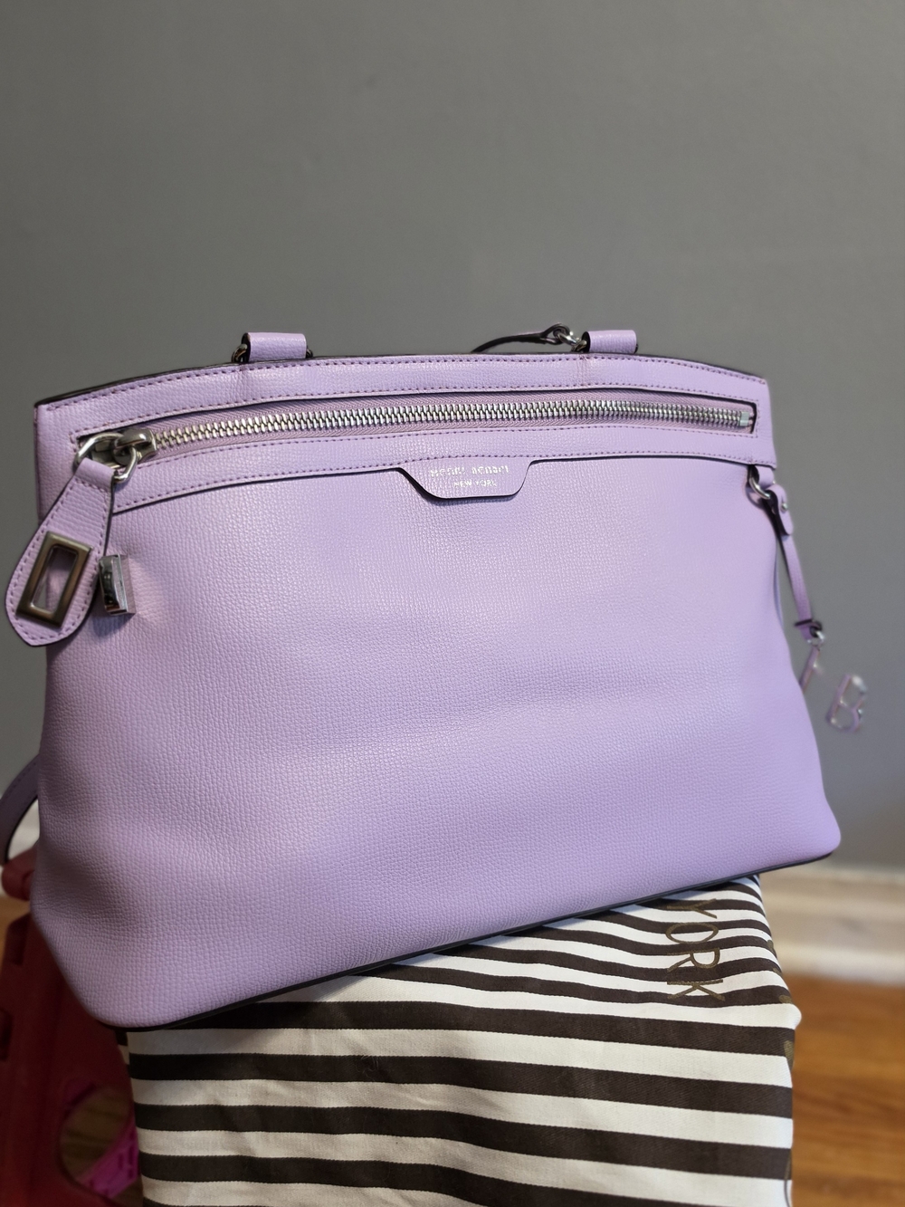 Henry Bendel Lilac Leather Satchel